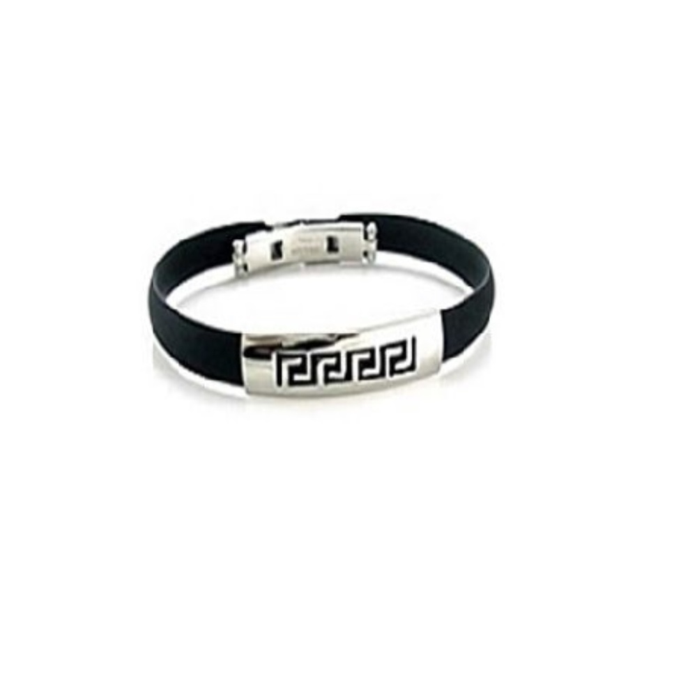 Stainless Steel and Rubber Bracelet